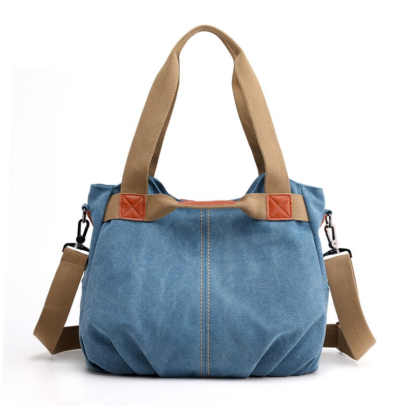 Klassieke Effen Casual Tote Dames Handtas Schouder Crossbody Mode Canvas Handtassen: B 1951 LB