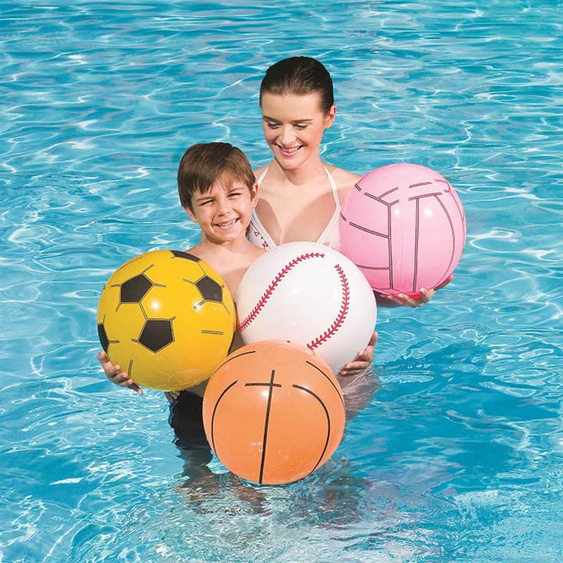 3Pcs Opblaasbare Strand Bal Zomer Opblaasbare Basketbal Voetbal Willekeurige Stijl