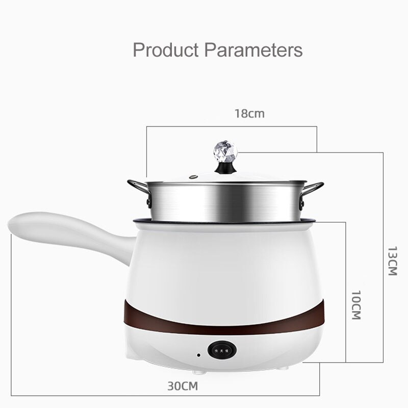 110/220V Multicooker Pot Mini Elektrische Pot Roestvrij Staal Voedsel Steamer Noedels Rijstkoker Voor Slaapzaal Verwarming pan