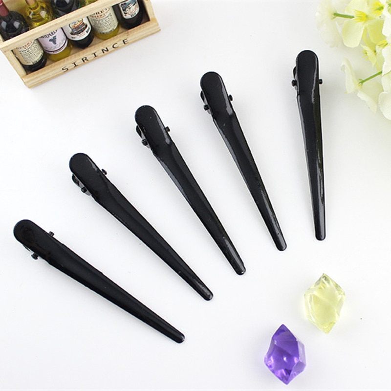 10Pcs Diy Black Metal Single Prong Kapsel Alligator Haar Clip Grote Haarspeldjes Hoofddeksels Voor Vrouwen Styling Tools Haarspeld