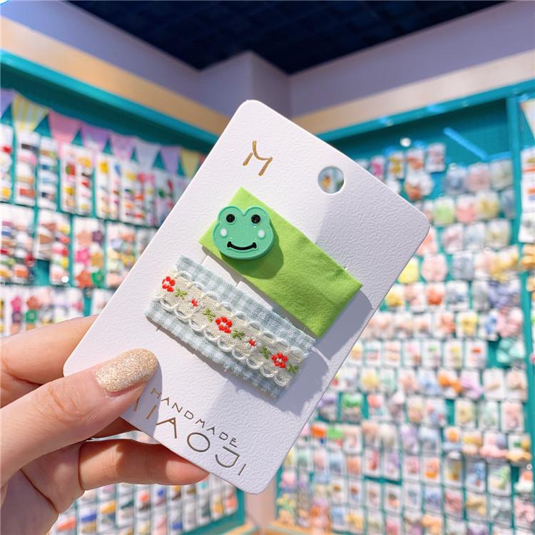 Horquilla cuadrada de encaje bordada para niñas, adorable y adorable horquilla de conejo de dibujos animados para niñas, horquilla con flecos de flores: 4