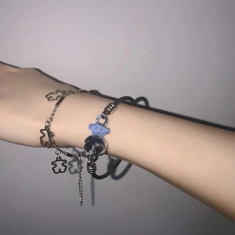 Nette Hohl Bär Armbinde für Frauen Hüfte-hüpfen Doppel Perle Kette Edelstahl Bär Armbinde Party Schmuck neue