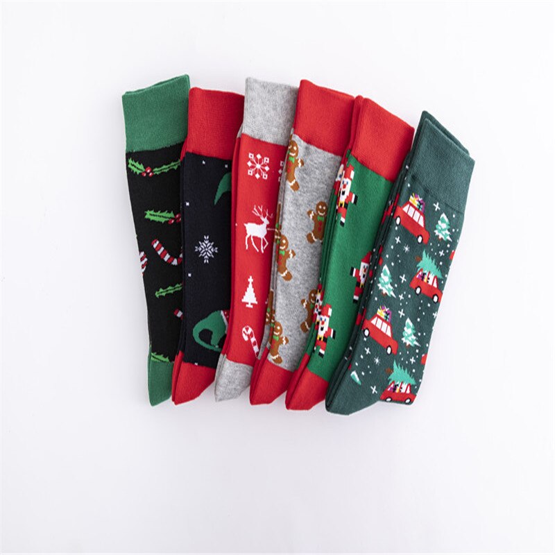 Hommes chaussettes de noël dessin animé imprimé dinosaure cerf côtelé fermeture nouveauté vêtements accessoires