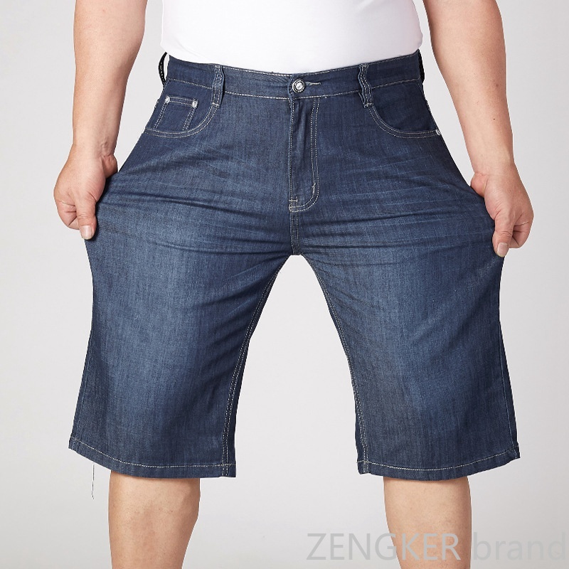 Summer thin section men's plus size denim shorts loose straight denim oversized 52 50 48 46