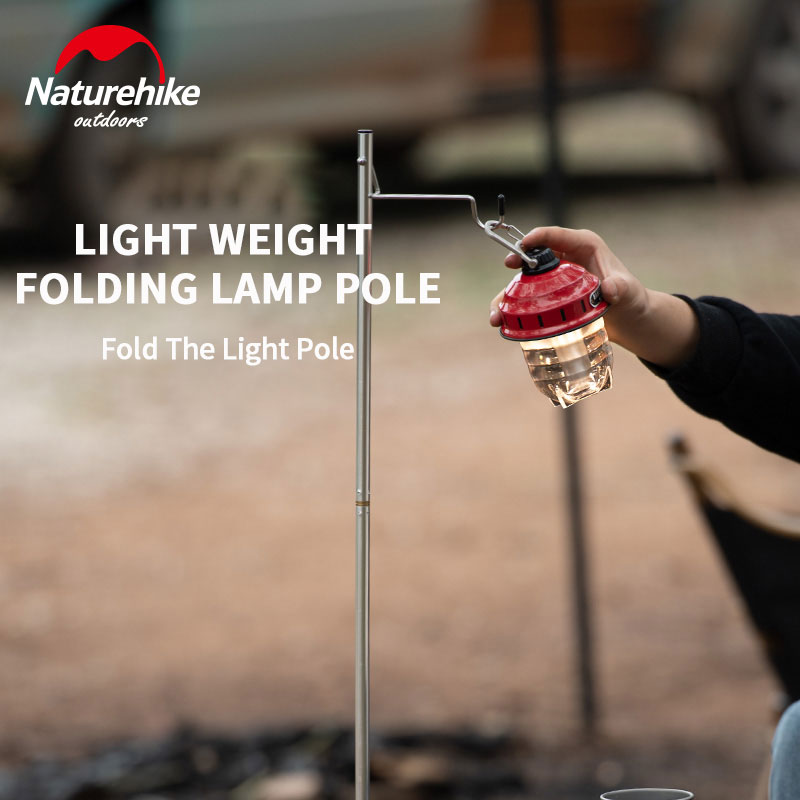 Naturehike foldbart telt lysstang aluminiumslegering campingbord foldelampe stang bærbar letvægts lys lampe lanterne