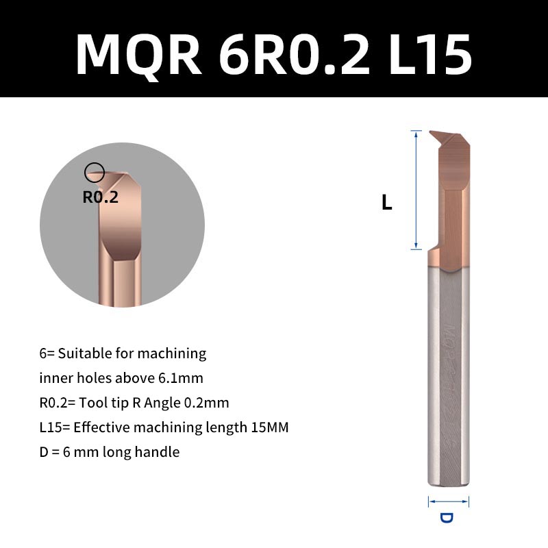 KaKarot MQR cortador de perforación para taladrado carburo recubierto Mini herramienta de torneado de torno interno copia de aleación de acero de tungsteno de agujero pequeño: 22mm