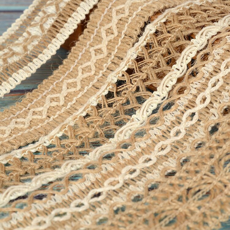 Cinta tejida de Yute Natural para envolver de boda, cinta de arpillera de cáñamo, manualidades DIY, suministros para fiestas, decoración del Festival, 2 metros por rollo