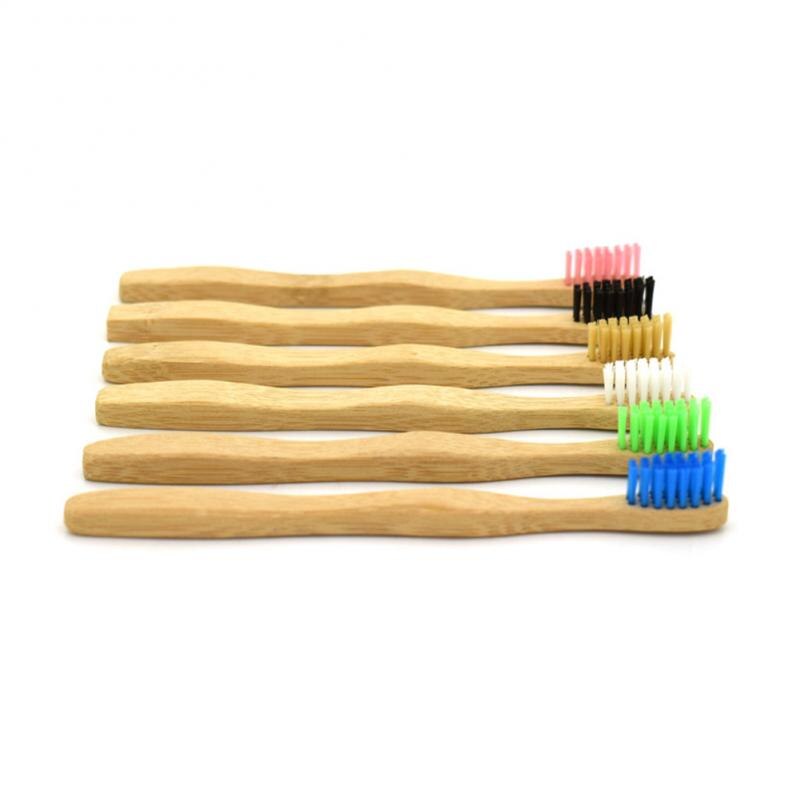 1 pces criança escova de dentes de bambu natural eco amigável macio cerdas escova de dentes da criança madeira
