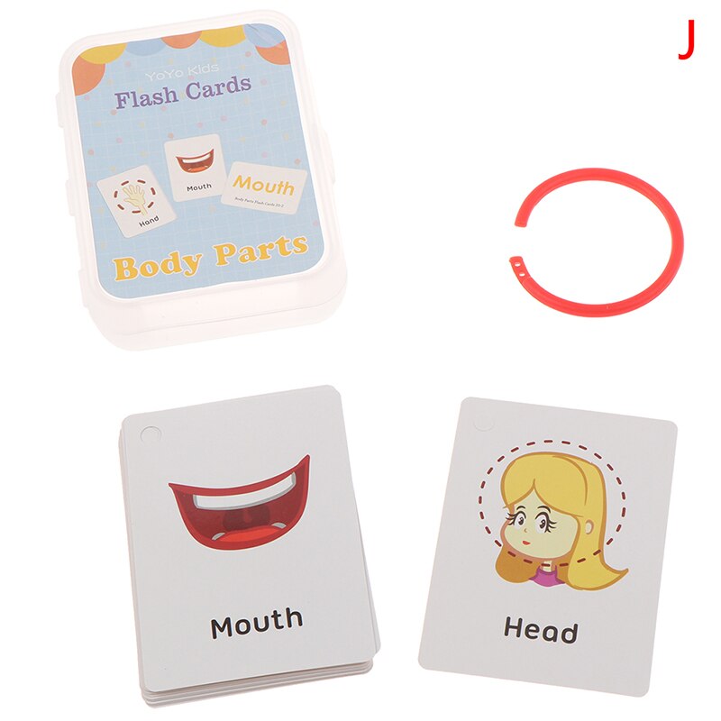 Handwritten Montessori 26 Letter English Flash Card Early Development Learning Educational Toy for Children Kid with Buckle: J