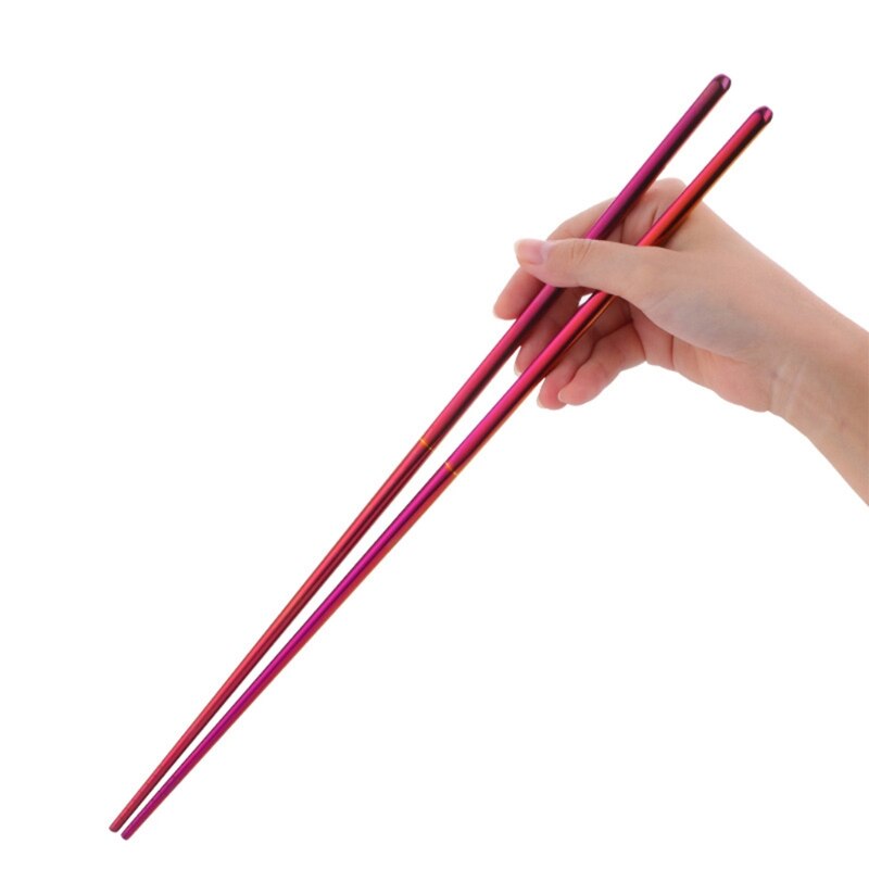 1 Pair Extra Long 36cm Cooking Chopsticks Pot Chopsticks Frying Noodle Chopsticks 304 Stainless Steel Chinese Chop Sticks: Magic red