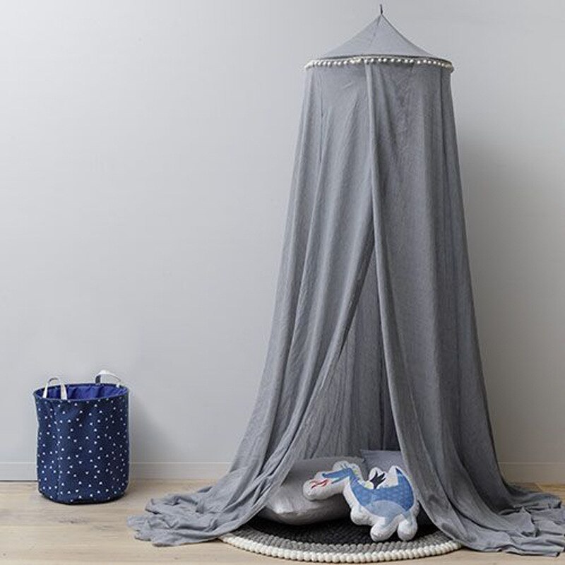 portable Foldable Baby Bed Tent Bed Canopy Netting Indoor Mosquito Net princess bed canopy for kids room decration: grey