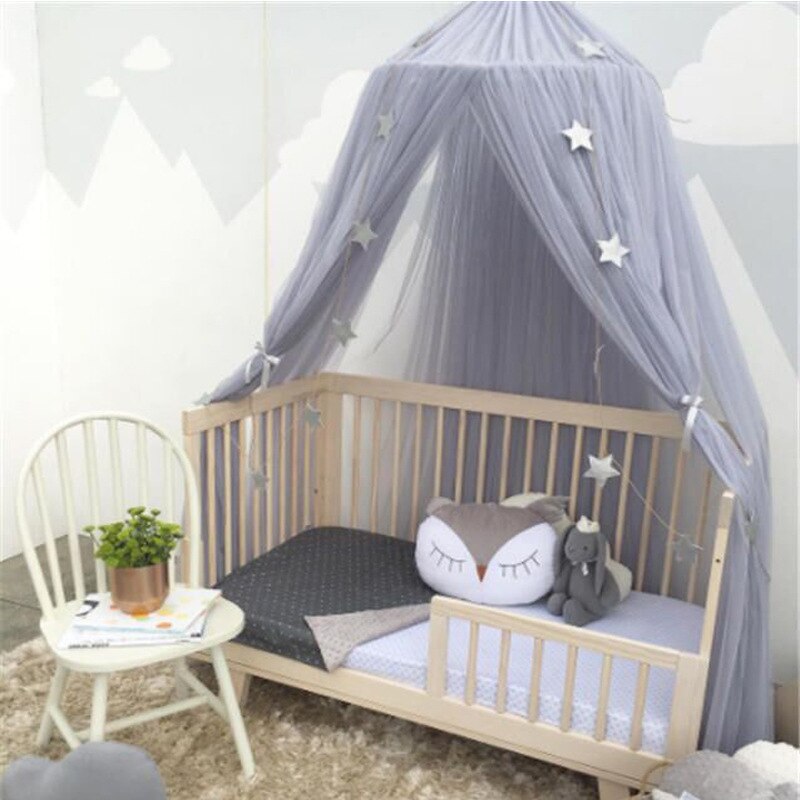 Baby seng hængende myggenet kuppel seng baldakin myggenet sengetæppe gardin rundt krybbe netting telt børneværelse dekoration