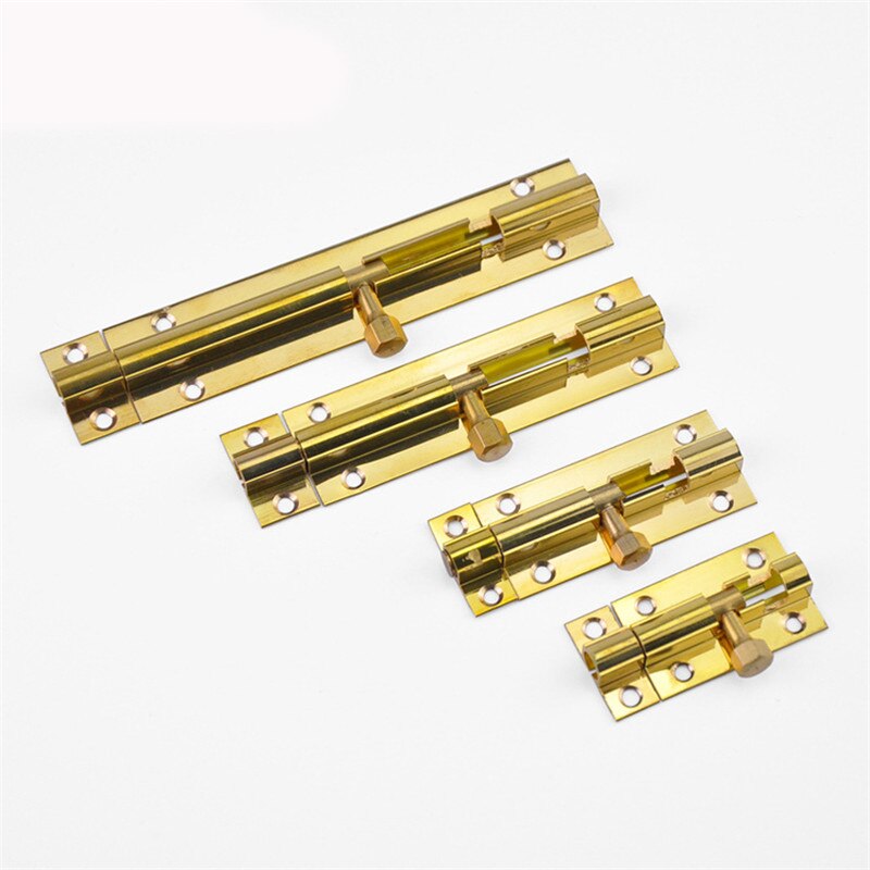 4sizes Brass Doors Slide Latch Lock Bolt Latch Barrel Home Gate Safety Hardware Screws Bathroom Latch Lock