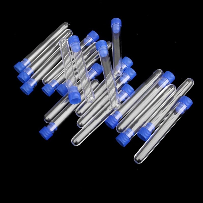 20 Pcs Tubes à Essai en Plastique - Outil de Laboratoire Gradué