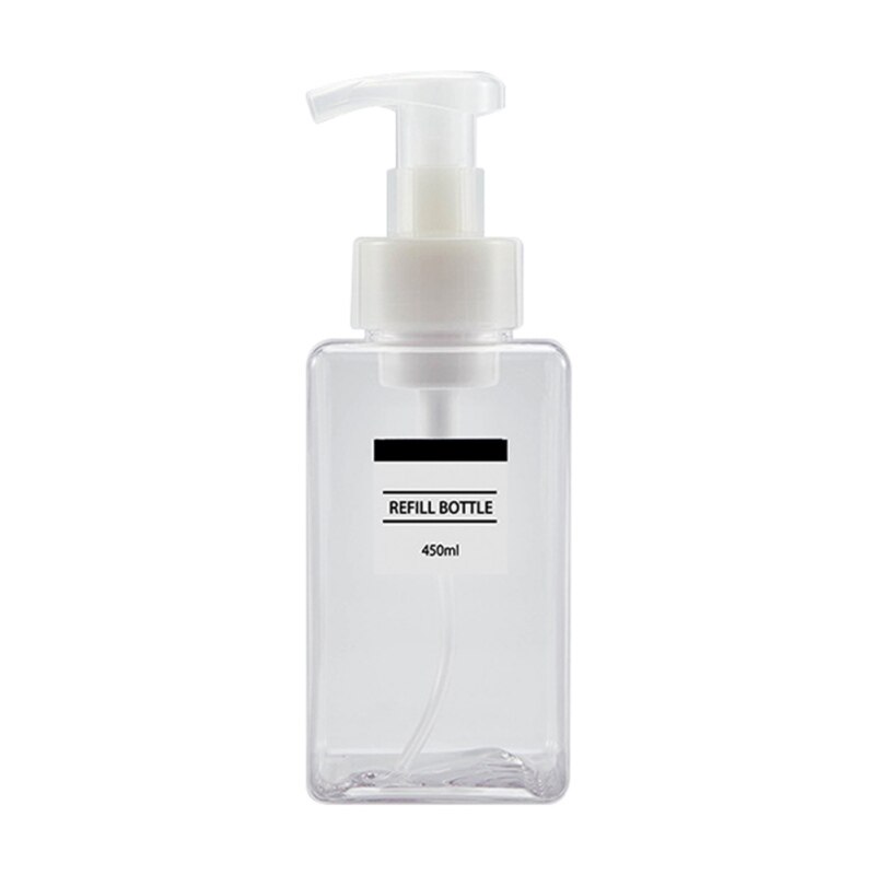 1Pcs Draagbare Schuim Fles Lege Clear Pomp Fles Lotion Shampoo Zeepdispenser Douchegel Hervulbare Flessen 250Ml 450ml: BT