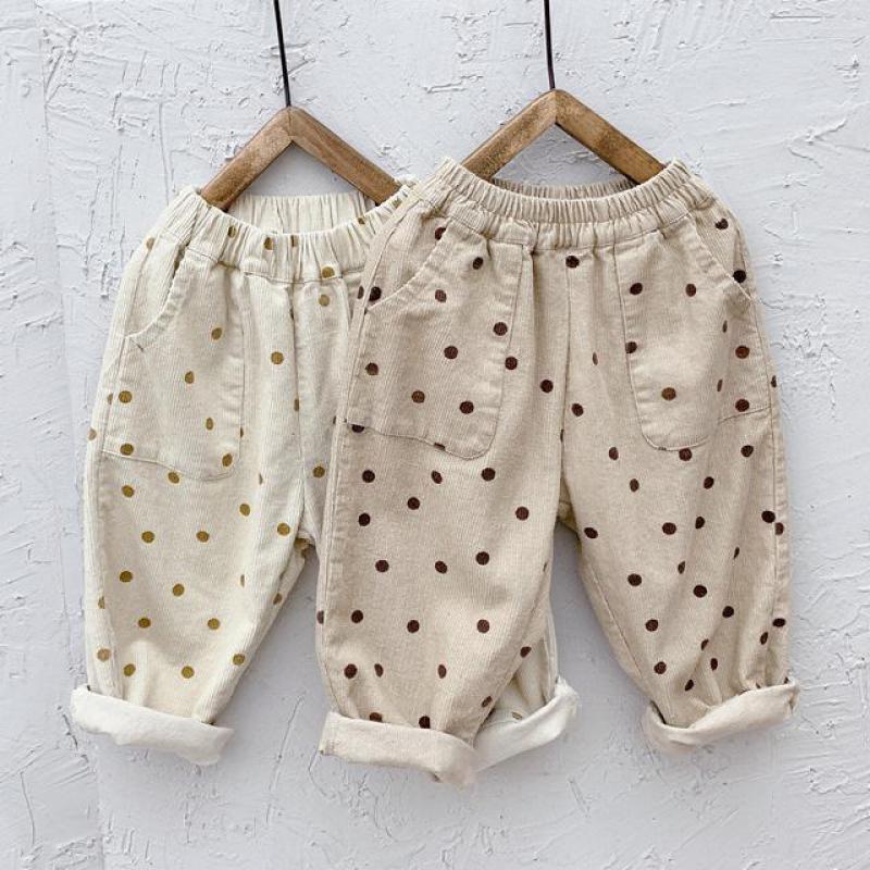Mode Kinderen Jongens Meisjes Corduroy Broek Herfst Kinderen Dot Broek Kinderen Casual Broek Peuter Katoenen Kleding 1-6Y