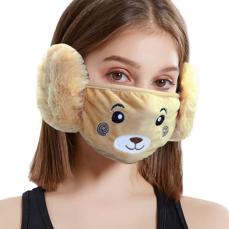 Orejeras de abrigo para niña y mujer, orejeras de dibujos animados, mascarilla de terciopelo, BoysSoft, envoltura de oreja, banda, calentador de orejas, orejera de invierno: khaki