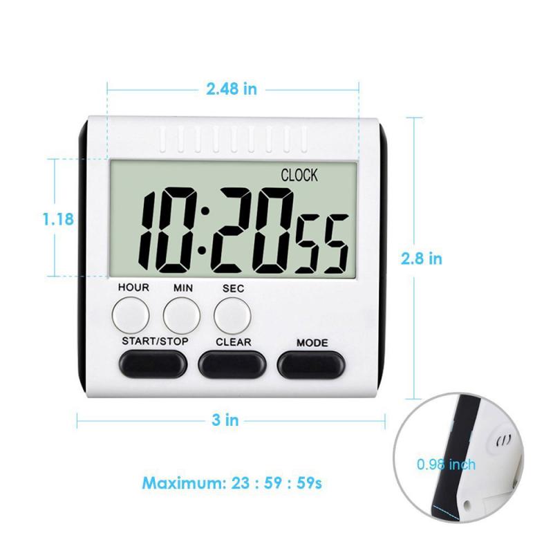 Mini temporizador Digital de cocina, cronómetro de cocina para ducha, estudio, despertador, cocina electrónica magnética, temporizador de tiempo de cuenta atrás