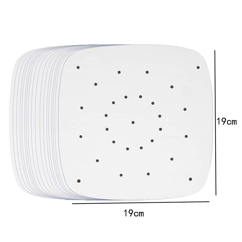 6/7/8/9/10 Inches Practical Cooking Paper Bamboo Steamer Dim Sum Paper Non Stick Restaurant Kitchen Under Steam Mat: 100pcs-white-19cm