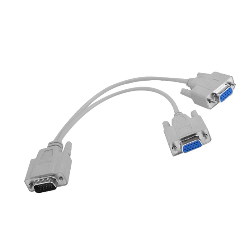 Cable divisor VGA SVGA de 15 Pines, adaptador macho a hembra de 1 ordenador a 2 monitores para PC Y TV: Default Title