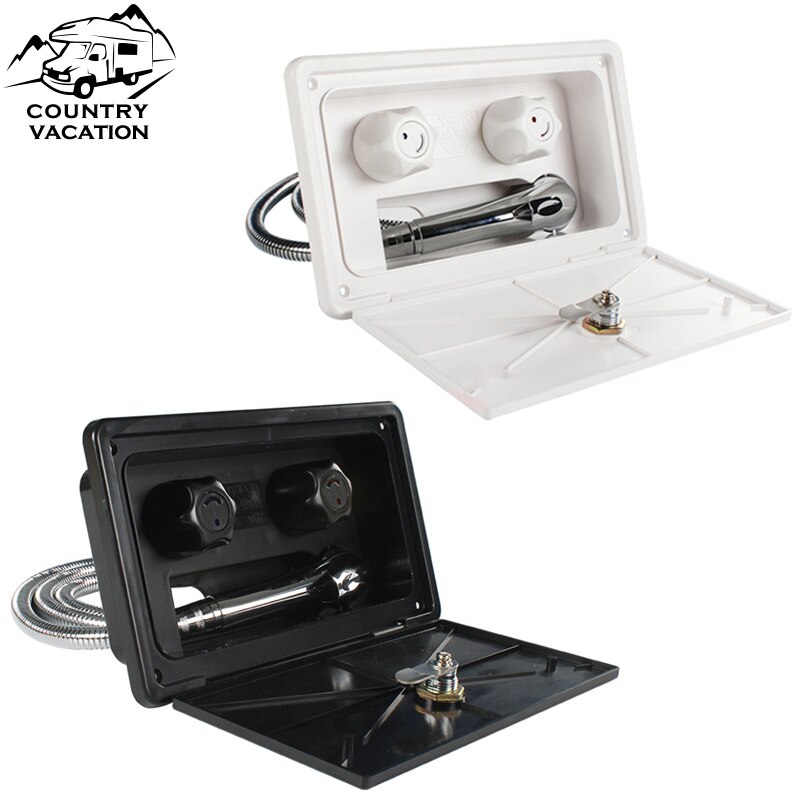 Rv Camper Van Externe Douche Box Kit Met Slot Warm En Koud Water Aparte Switch Douche Caravan Accessoires Modificatie