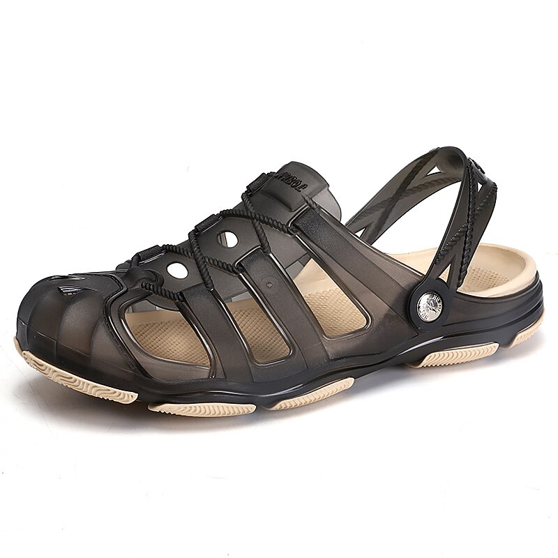 Crocse Comfortabele Mannen Zwembad Sandalen Zomer Outdoor Strand Schoenen mannen Slip Op Tuin Klompen Casual Water Douche Slippers Indoor: gray / 45