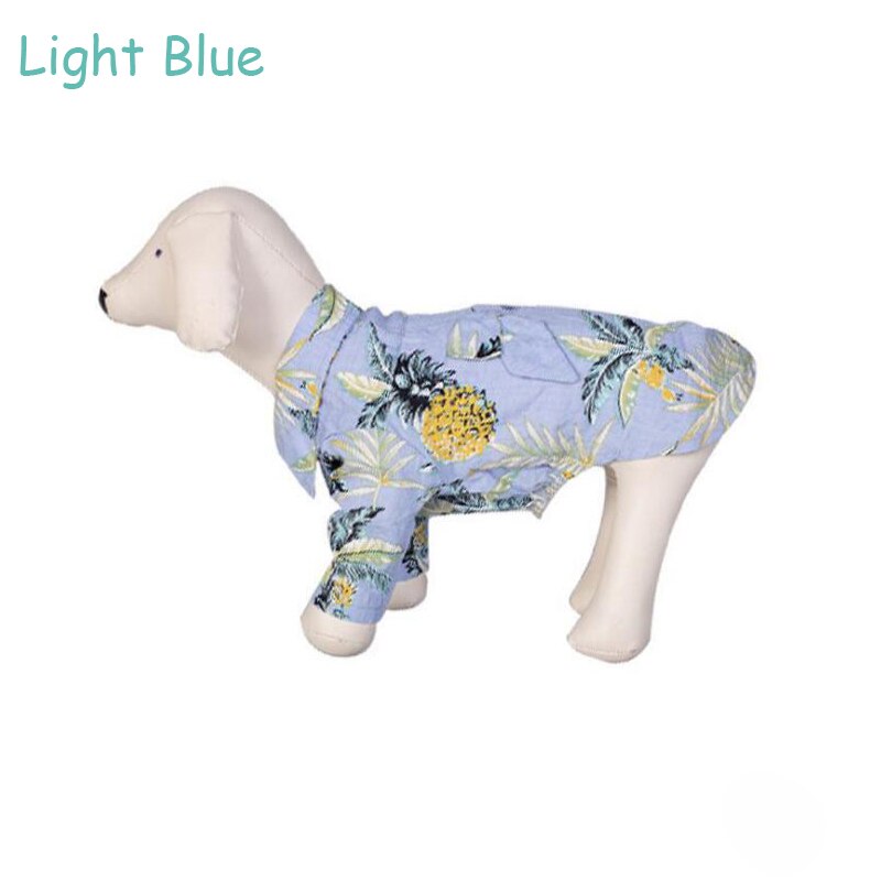 Sommer Haustier Hund Shirt Kleid hawaiisch Strand Blume Ananas aufbringen Hund Kleidung Für Kleine Mittelgroße Hunde Haustier Kostüm: hell Blau / XXL