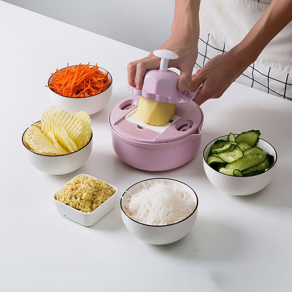 12set Multifunction Slicer Multi-Function Cutting Food Potato Carrot Veggie Grater Chopper Kitchen Cutting Machine Cheese Grater
