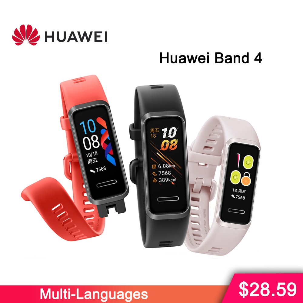 Huawei Band 4 Smart Polsbandje Hartslagmeter Smartband Usb Plug Lading Gezondheid Monitor Smart Horloge