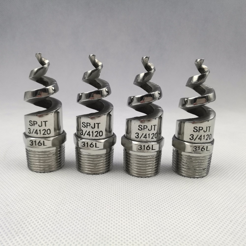 All Size 316L Stainless Steel Spiral Jet Nozzle Industrial Spray Dust Remove Nozzle Full Cone Spiral Nozzle for Garden