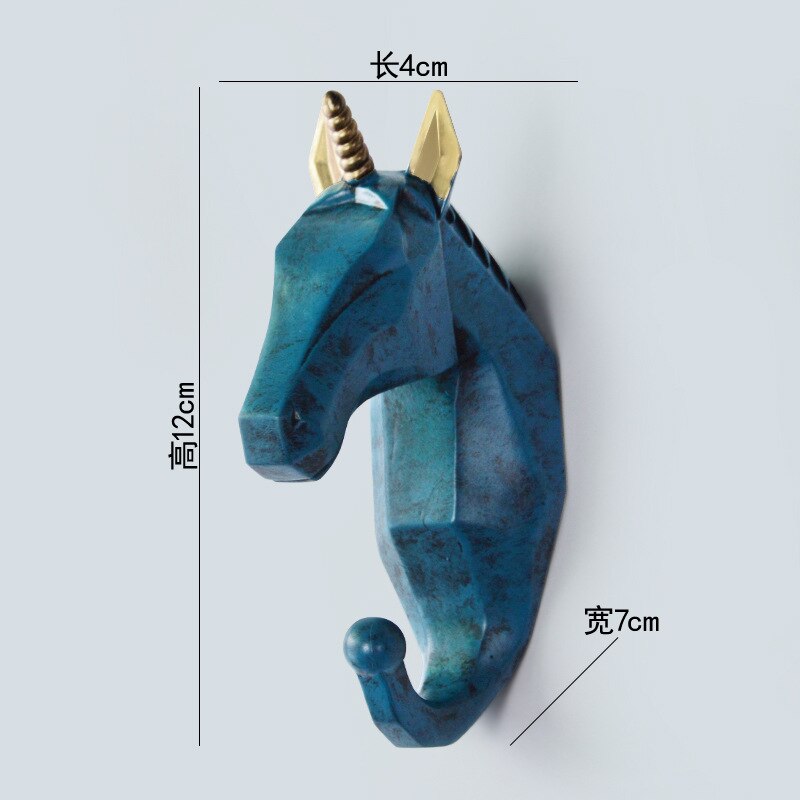 Statue de tête d'animal en résine artificielle, crochet rétro, décoration murale, Sculpture pour maison, Bar, bureau: 7