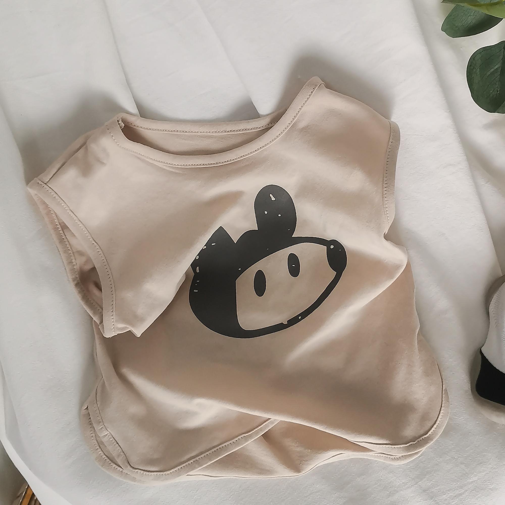 T-shirt sans manches pour bébés, garçons et filles coréens, gilet imprimé, P4333, été: 2 / 18M