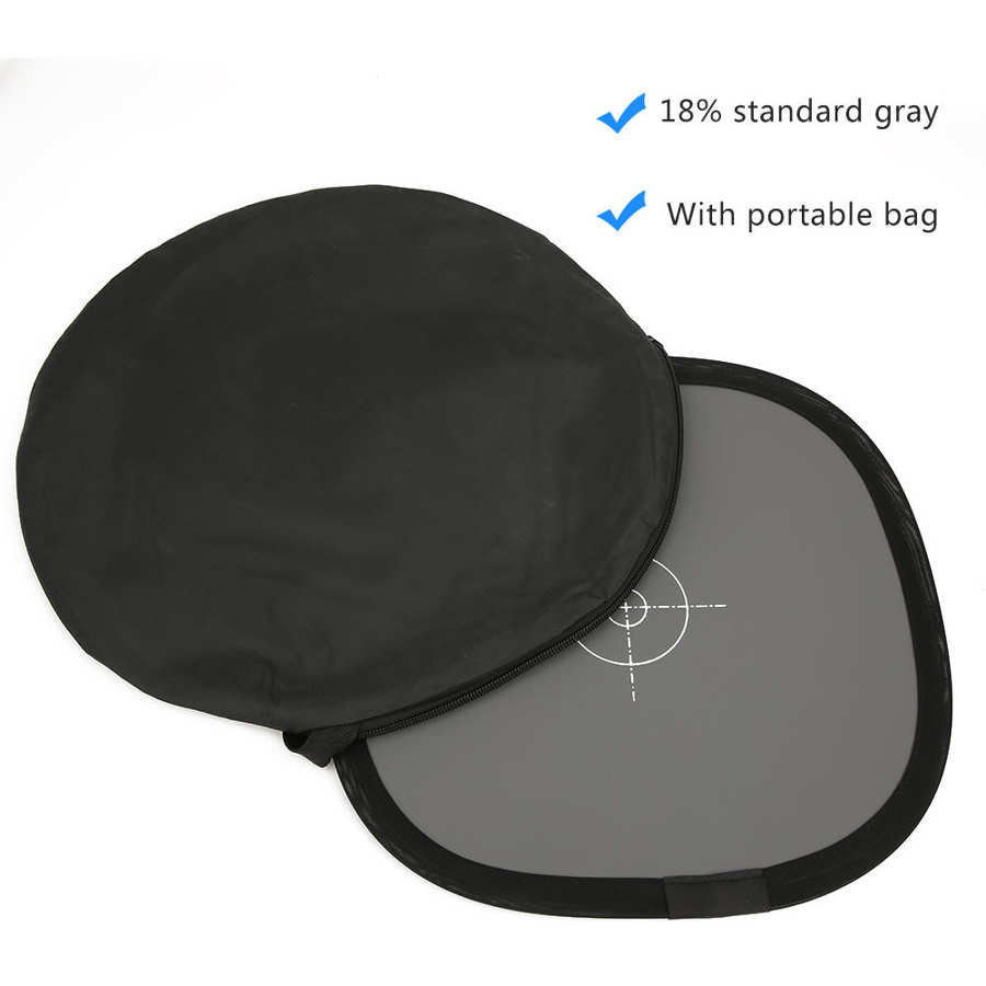 30cm Portable réflecteur gris blanc carte d'équilibrage Double côtés carte de mise au point réflecteur plaque pour Canon pour Nikon pour Sony