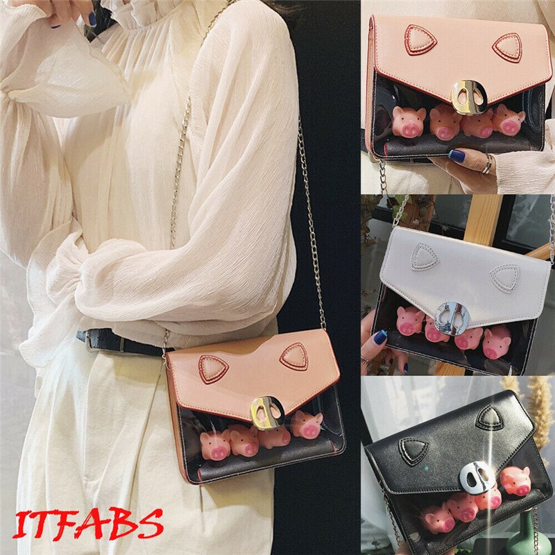 Noenname au gennemsigtig plastik mulepose til kvinder gennemsigtig pu+pvc håndtaske knap pung