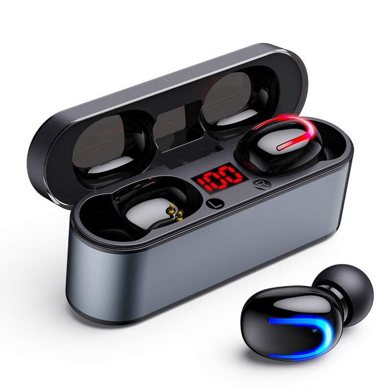 Auricolari Bluetooth V5.0 Lieve Wireless - Custodia di Ricarica 6000mAh - Cuffie Sport Impermeabili HD Stereo Dual Mic