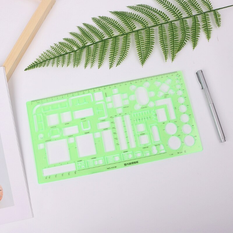 Plastic Circles Square Geometric Template Ruler Stencil Measure Tool Students