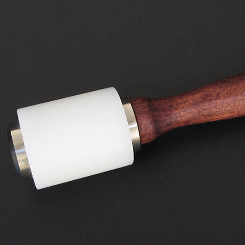 Diy læder udskæring hammer trykning værktøj håndværk okseskind punch skæring sy nylon hammer værktøjssæt med træ håndtag