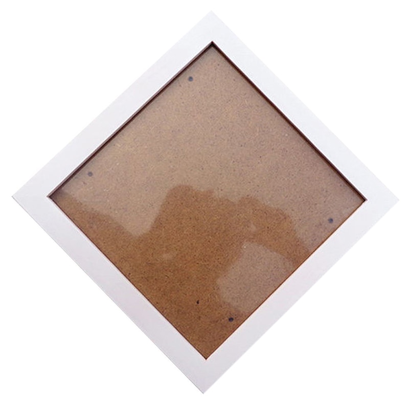 Kvadratisk tykk furu fotoramme veggbilderamme (hvit , 6 tommer): misligholde tittel