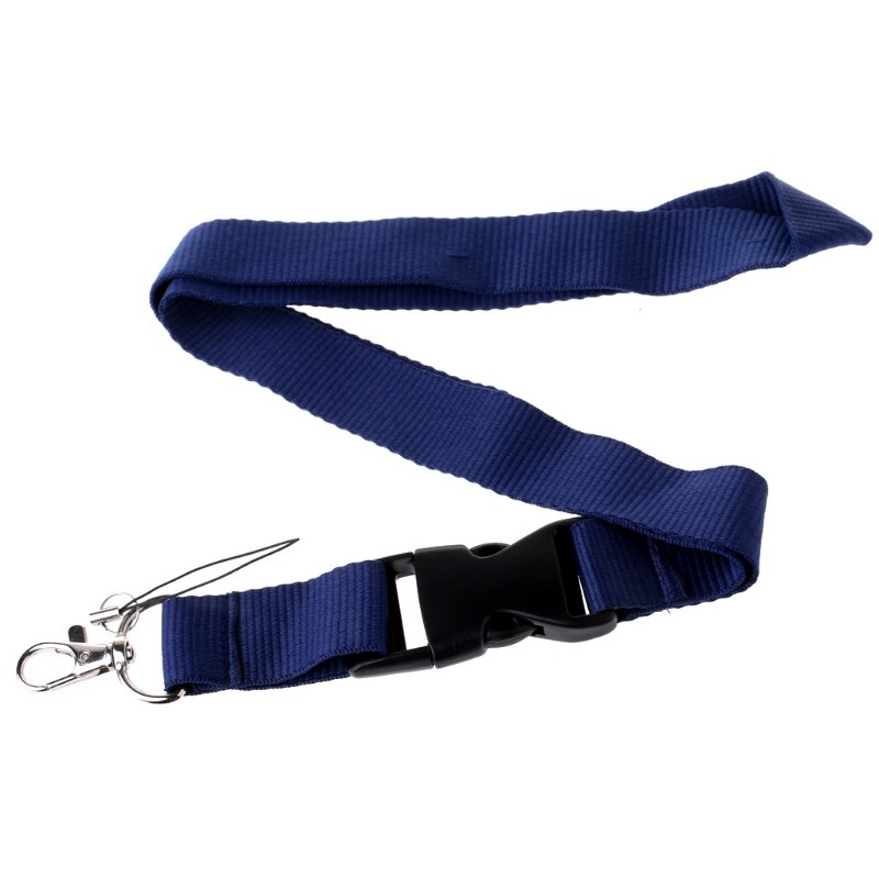 Een Kleur Zwart Blank Plain Sleutel Lanyard Badge Id Houders Telefoon Hals Bandjes: Deep Blue