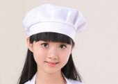 Kid Chef Hat Children's Baking Hat Cute Girls Boys Food Service Kitchen Work Caps Solid Pleated Top Painting Hats: White