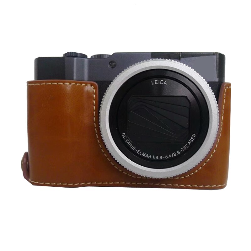 Étui en cuir pour appareil photo demi-corps pour panasonic TZ200 ZS220 housse portable avec ouverture de la batterie
