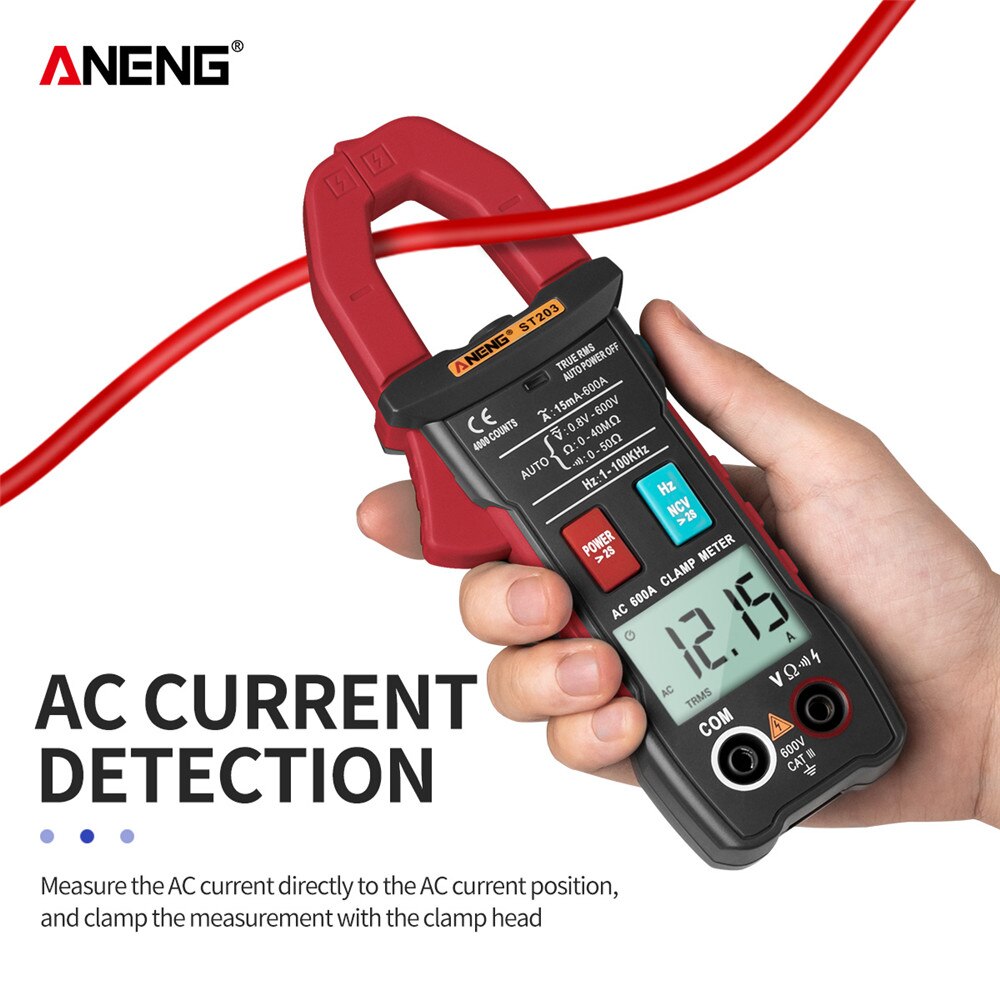 ANENG ST203 Digital Clamp Meter Multimeter 4000counts True RMS Mini Amp DC/AC Clamp Meters voltmeter 400v Automatic Range