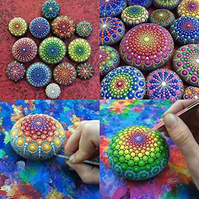 Mandala prikningsværktøjer til at male sten, stenmaling mandala dotting, prikkeværktøjer til at male mandalas, stenforsyninger dotti