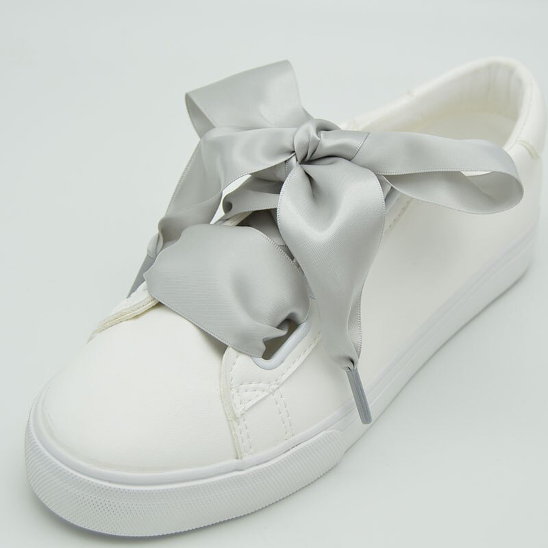 4 cm Verbrede Zijde Satijn Schoenveters Gladde Grote Strik Brede Veters Trend Schoonheid Wit Casual Sneaker Leren Schoenen Veters: Paars / 80cm