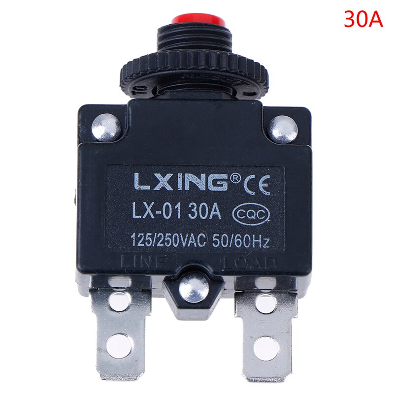 Circuit Breaker Overload Protector Switch Fuse For 3A 4A 5A 6A 8A 10A 15A 20A 30A Thermal Switch Overload Protector Push Button: 30A