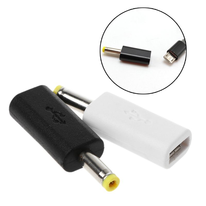 Micro usb vrouwelijk naar  dc 4.0 x 1.7mm mannelijke stekker jack converter adapter opladen voor sony psp en meer zwart/wit
