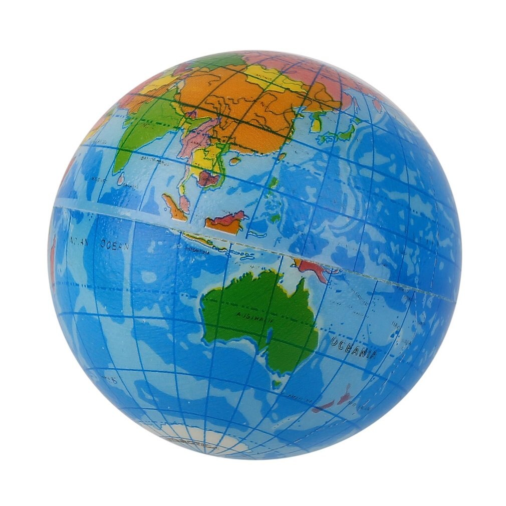 Mapa do mundo espuma globo terra alívio do estresse bouncy bola atlas geografia brinquedo th092 novo quente!