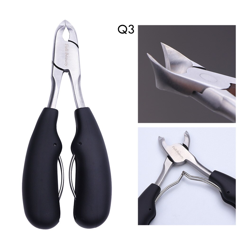 Nail Cuticle Clipper Manicure Scissors Stainless Steel Trimmer Pliers With Spring Black Red Dead Skin Cutter Nail Tools SAQ1-8: Q3