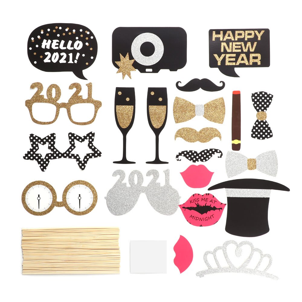 Fun Wedding Decoration Photo Props DIY Birthday Photobooth Props Photo Accessories Year Thanksgiving Event Party Supplies: 2-21PCS