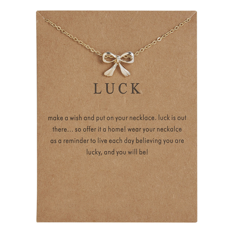 Mode Make A Wish Card Ketting Sieraden Goud Kleur Uil Veer Olifant Vleugel Eenhoorn Vlinder Hart Hanger Vrouwen Bijoux